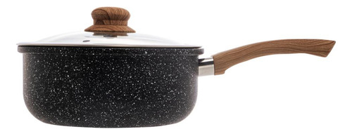 Panela De Indução Com Tampa De Vidro 16cm Granilite Preta