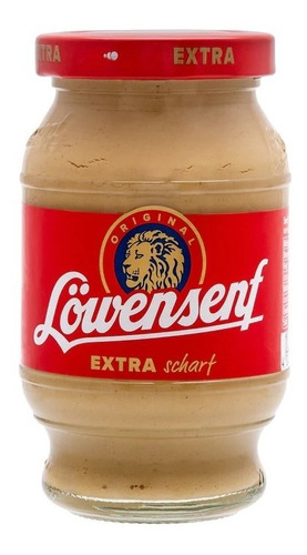 1 Löwensenf Mostaza Alemana Extra Fuerte León 250 Ml.