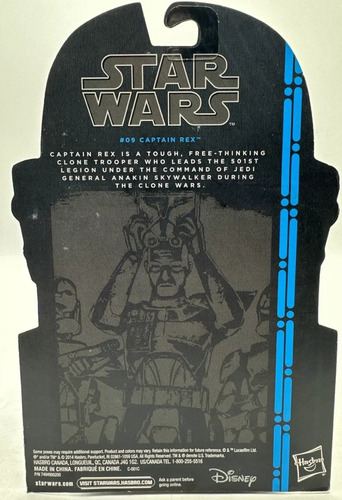 Captain Rex Black Series 3.75 Star Wars #09 Clone Wars Rebel (Usado)