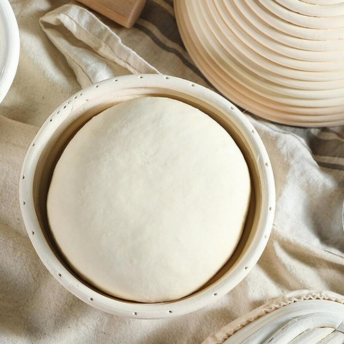 Kit De Hacer Pan Artesanal Con 2 Cestos Redondos De 23 Cm