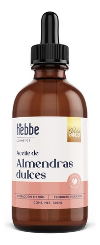 Aceite De Almendras %100 Puro 120ml Frasco Vidrio Gotero