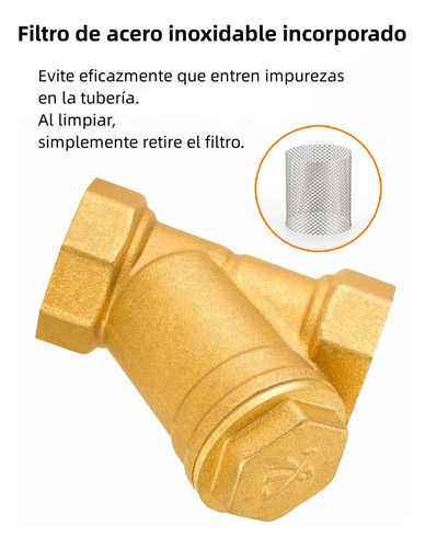 2pcs Filtro Tipo Y Bronce Para Genebre 1/2 Para Calefont