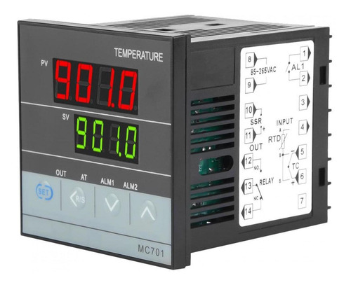 Controlador De Temperatura Pid Digital Mc701 Tipo K Pt100