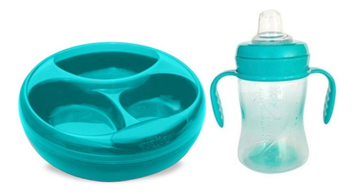 Combo Bebe Plato Térmico Con Sopapa + Vaso Antiderrame Vaita