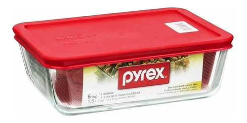 Pyrex Vidrio Fuente Tapa 1,5 Litros Vianda Tienda Pepino 