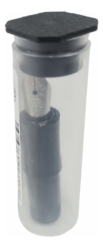 Pluma De Repuesto Kaweco Nib Cuerpo Negro Con Rosca Tinta Plumín Plateado Exterior M-medio