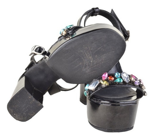 Sandalias De Cuero De Charol Apliques Mujer Siena - Ferraro
