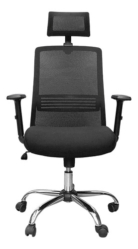 Silla De Escritorio Cuba Alta Brazo Reg Y Cabecero Form Color Negro