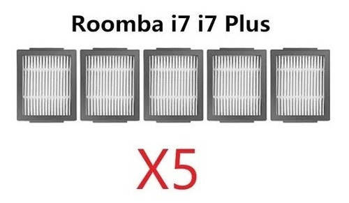 Irobot Roomba E5,e6,i3,i7 Filtro Hepa De Repuesto. 5unidades