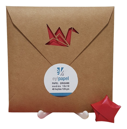 Papel Para Origami : 10x10 Rojo Perlado Pack X 40 Hjs