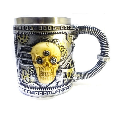 Caneca Caveira Cranio Rock Bar Festa Halloween Chopp 400ml 