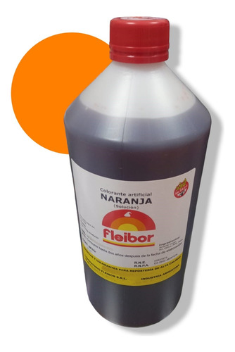 Colorante Liquido Comestible Fleibor Naranja X 1ltr Sin Tacc