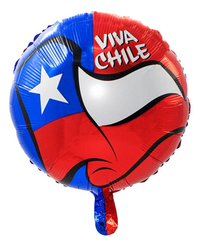 Globos Metalizado Viva Chile Redondo Fiestas Patrias