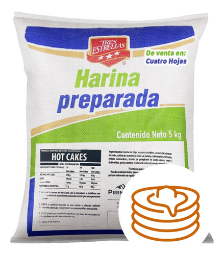 Harina Para Hot Cakes Tres Estrellas 5 Kg