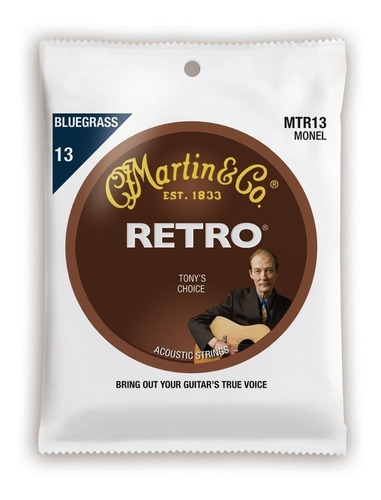 Encordado Martin & Co Mtr13 Tony Rice Retro Monel 013 - 056 Para Guitarra Acustica