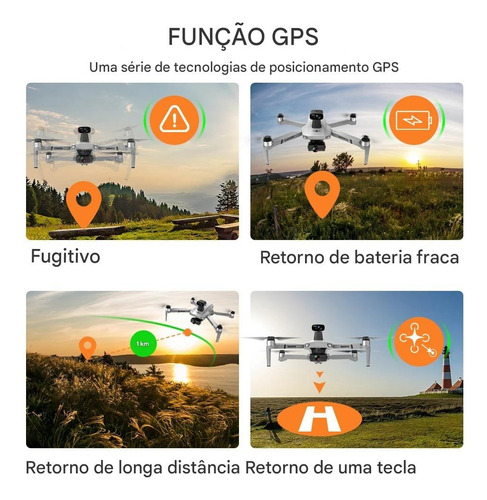 Drone Kf102 Wifi Gps 4k Microsd - 2 Baterias Original Novo