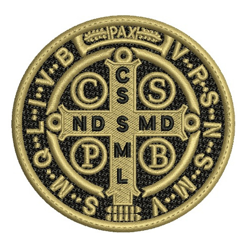 Medalla De San Benito Parche Bordado De 28cm Para Coser