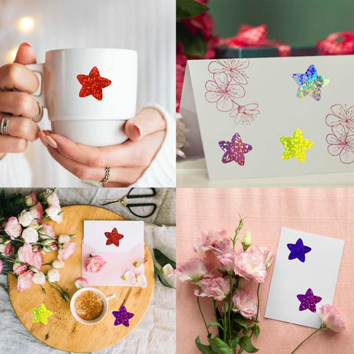 500x Pegatinas De Estrella De Aluminio, Pegatina De Sello De