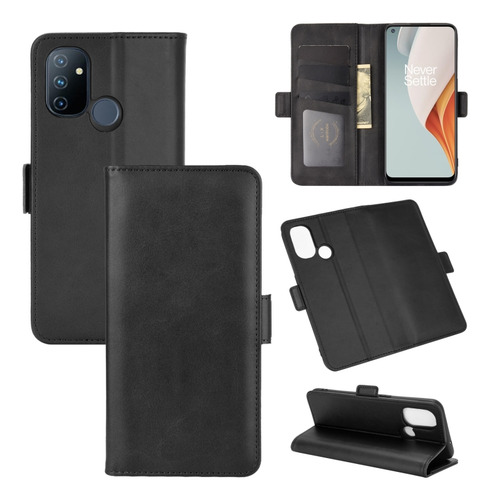 Capa Tpu De Couro Dobrável Horizontal Preta Para Oneplus Nor