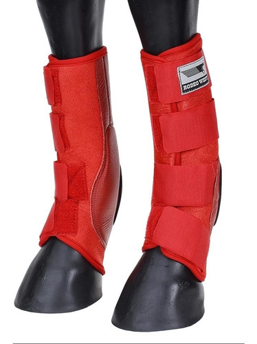 Skid Boot Longo Para Cavalo Rodeo West Vermelho 21247