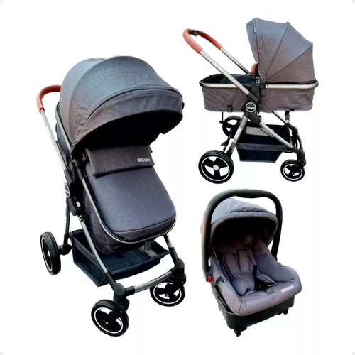 Cochecito 3 En 1 Bebe Huevito Base Auto Isofix Moises Elite