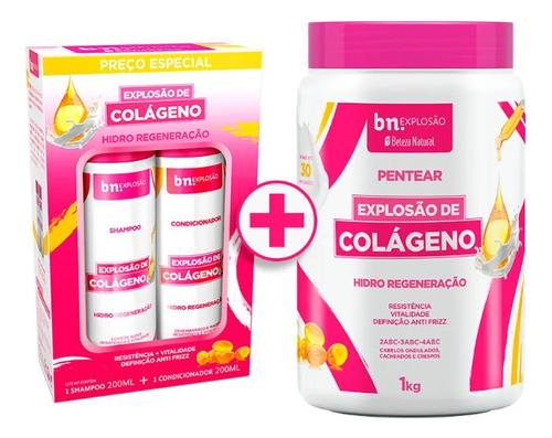 Shampoo+condicionador Com Pentear Explosão De Colágeno