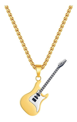 Rockstar! Collar Dije De Guitarra Regalo Hombre Novio Cadena