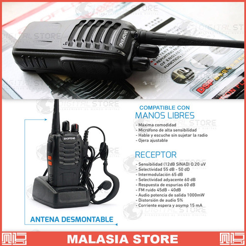 Imagen 6 de 9 de Handy Baofeng Radio Walkie Talkie Bf888s 16ch Uhf + Auricul