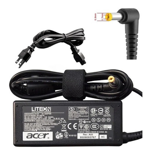 Cargador Acer 19v 3.42a 65w Punta Amarilla 5.5mm X 1.7mm 