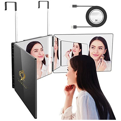 Glddao Espejo De 3 Vías Para Cortar El Cabello, 360 Espejos
