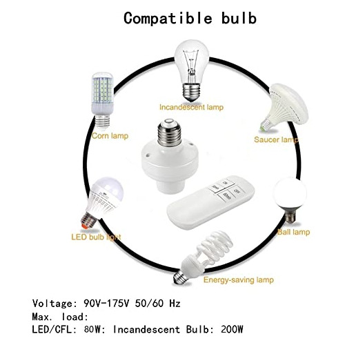 Portalámparas Lámparas De Luz De Control Remoto E26 E...