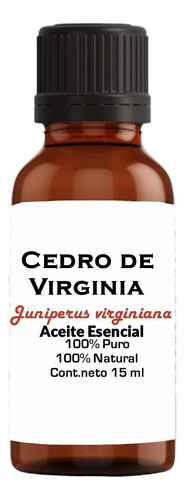 Aceite Esencial Cedro De Virginia 100% Puro Y Natural 15 Ml 