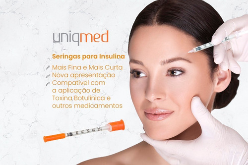 Kit 500un Seringa Para Toxina Uniqmed 0,3ml 5x0,23 32g Tamanho 0,3ml 5x0,32mm Toxina Capacidade Em Volume 0.3 Ml