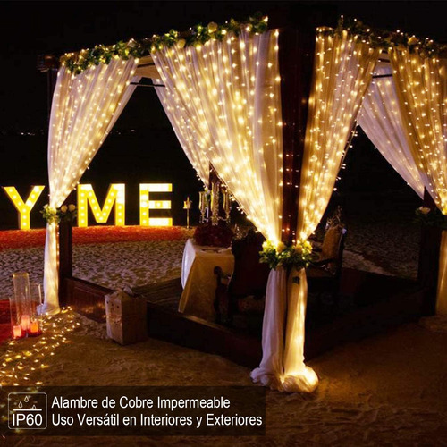 Imagen 6 de 10 de Cortinas Serie Luces Decorativas Led Usb 300led 3x3m 2piezas