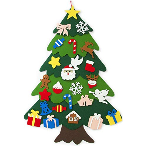 Árbol De Navidad De Fieltro 35 Adornos Desmontables De...