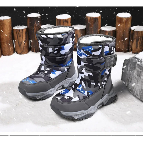 Botas De Nieve Impermeables Con Forro Polar Para Niños