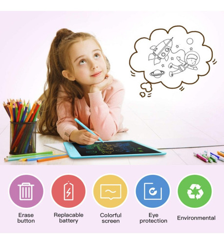 . Tableta De Escritura Lcd A Color De 10 Pulgadas, Bloque