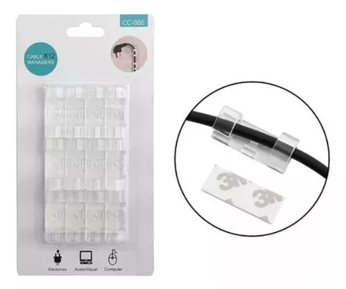 Clips adhesivos para cables -3 Clips Sujetacables Clips para cables  Sujetacables