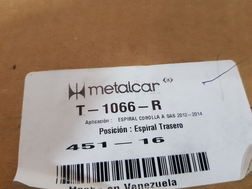 Espiral Trasero Toyota Corolla 09-13 T-1066-r (par) ***