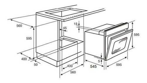 Imagen 6 de 6 de Horno Eléctrico Candy Fcp605xl 65 Lts 2100 W 8 Funciones
