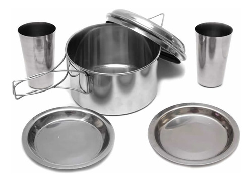 Marmita Acero Inoxidable Set 2 P 700g Olla Alta Plato Vaso