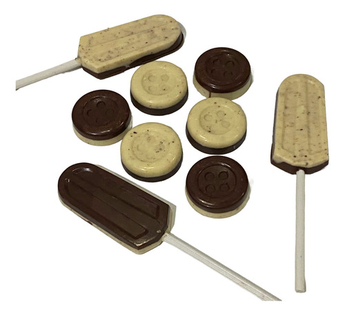 Choco Niños. Botones Y Paletas Bicolor