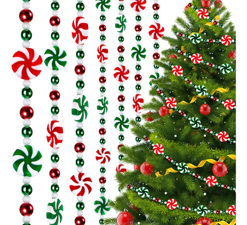 Peppermint Christmas Tree Bead Garlands, Peppermint Hanging 