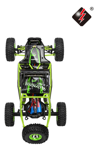 Carro De Control Remoto RC 4x4 50 km/h Wltech Wltoys 12428 Batería Extra Color Verde Neón