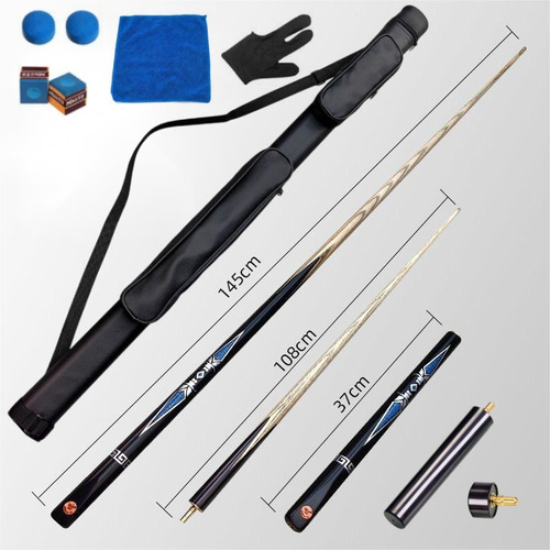 Taco De Billar Snooker Desarmable Profesional 160 Cm + Funda Negro 1.5 Kg