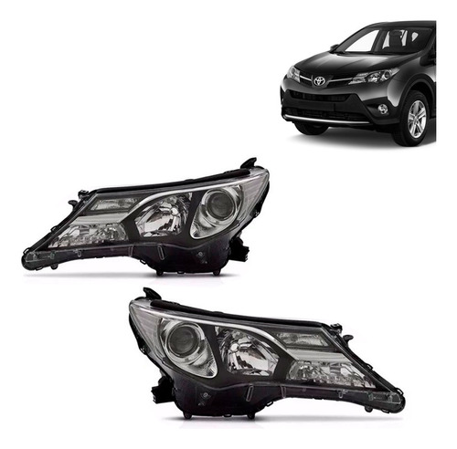 Par Farol Rav4 2013 2014 2015 Elétrico Com Motor Sem Led