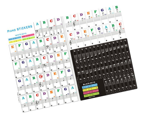 4 Pegatinas De Piano Para Teclados De 49/61/ 76/88 Teclas