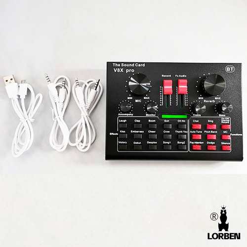 Kit Placa V8x Pro + Microfone Bm800 + Phantom Power 220v Cor Preto