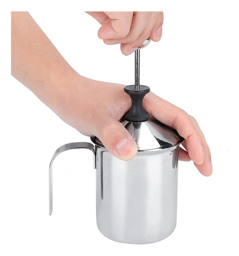 Caneca Cremeira De Leite E Prensa Francesa 400ml Inox Cor Prateado