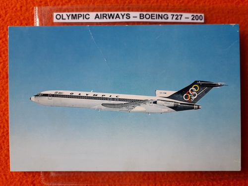 Postal Avión Olimpic Airways Boeing 727 Juegos Olimpicos